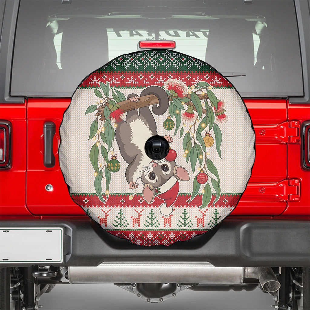 Aussie Sugar Glider Christmas Spare Tire Cover Festive Knitted Pattern Inspired