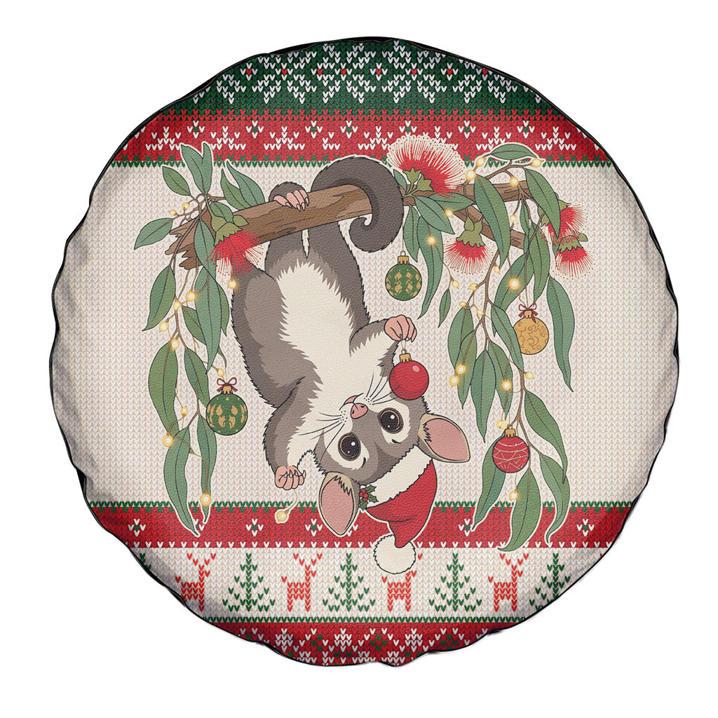Aussie Sugar Glider Christmas Spare Tire Cover Festive Knitted Pattern Inspired