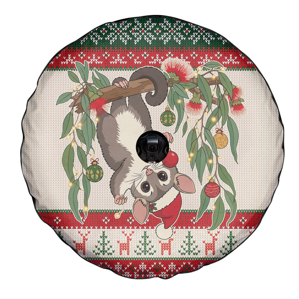 Aussie Sugar Glider Christmas Spare Tire Cover Festive Knitted Pattern Inspired