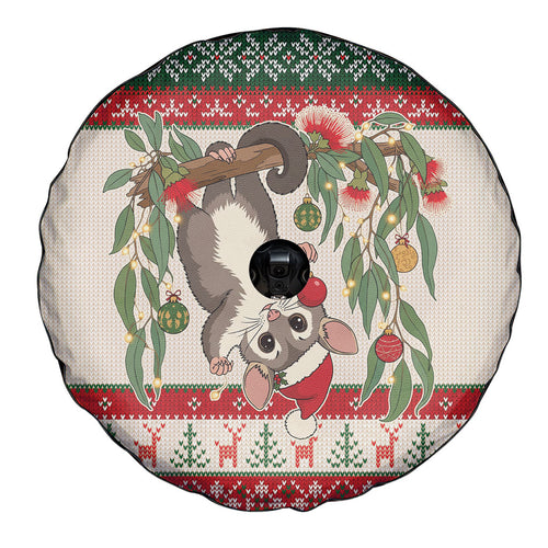 Aussie Sugar Glider Christmas Spare Tire Cover Festive Knitted Pattern Inspired