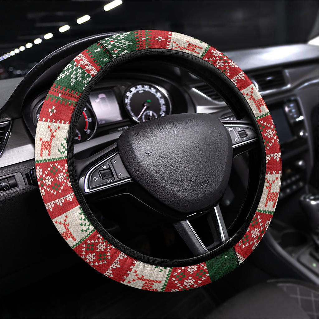 Aussie Sugar Glider Christmas Steering Wheel Cover Festive Knitted Pattern Inspired