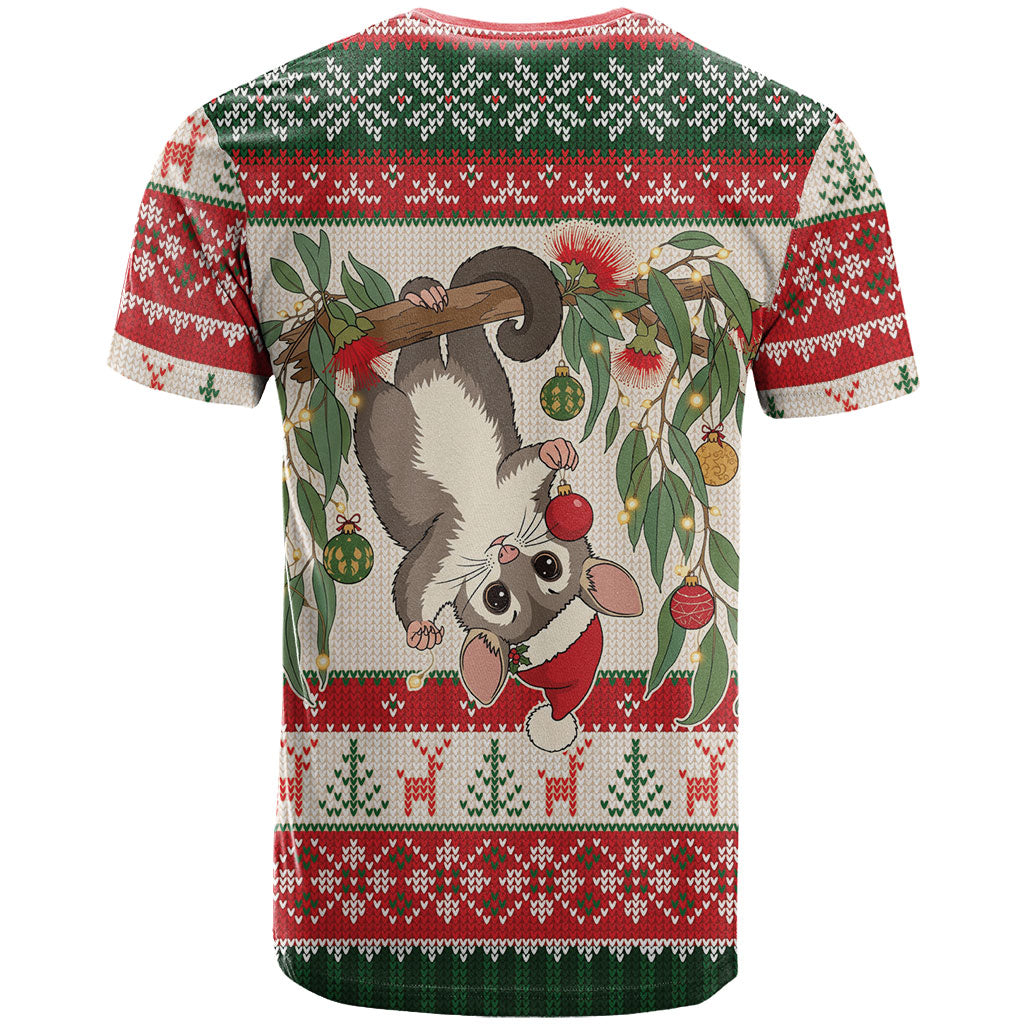 Aussie Sugar Glider Christmas T Shirt Festive Knitted Pattern Inspired