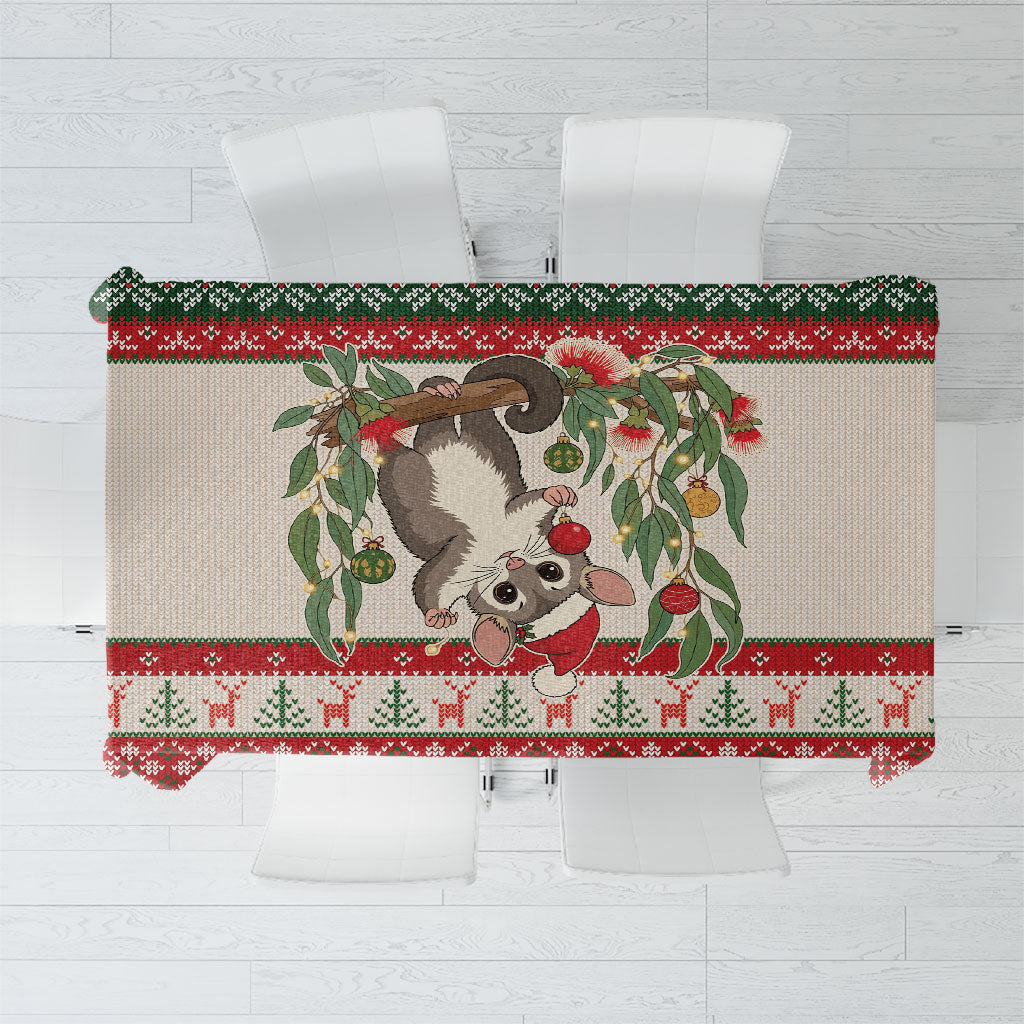 Aussie Sugar Glider Christmas Tablecloth Festive Knitted Pattern Inspired