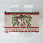 Aussie Sugar Glider Christmas Tablecloth Festive Knitted Pattern Inspired