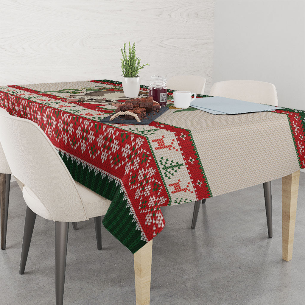 Aussie Sugar Glider Christmas Tablecloth Festive Knitted Pattern Inspired