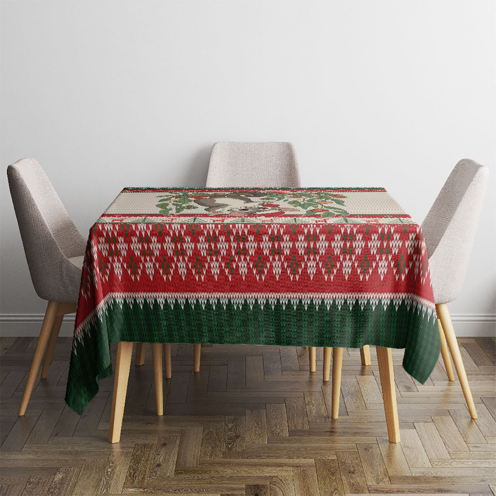 Aussie Sugar Glider Christmas Tablecloth Festive Knitted Pattern Inspired
