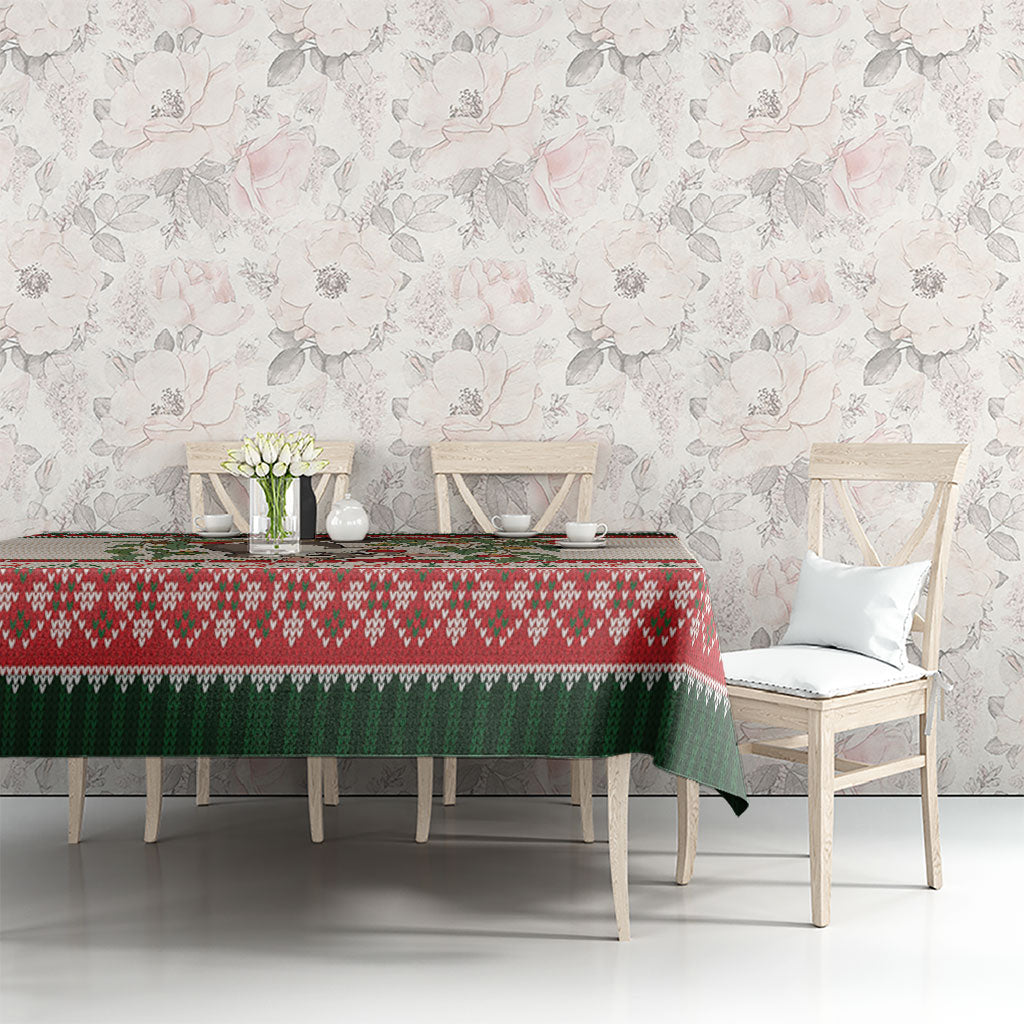 Aussie Sugar Glider Christmas Tablecloth Festive Knitted Pattern Inspired