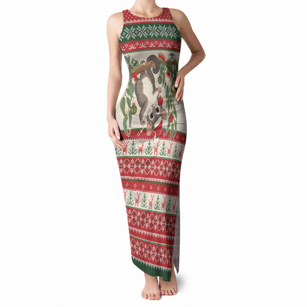 Aussie Sugar Glider Christmas Tank Maxi Dress Festive Knitted Pattern Inspired