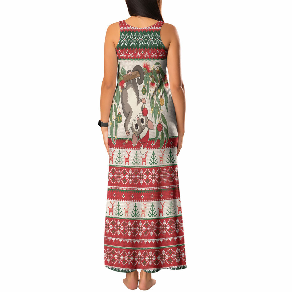 Aussie Sugar Glider Christmas Tank Maxi Dress Festive Knitted Pattern Inspired