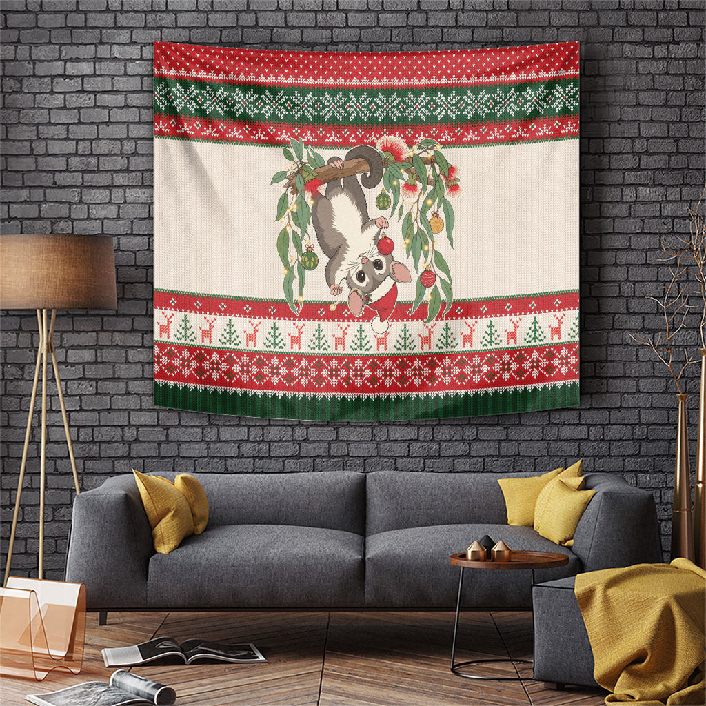 Aussie Sugar Glider Christmas Tapestry Festive Knitted Pattern Inspired