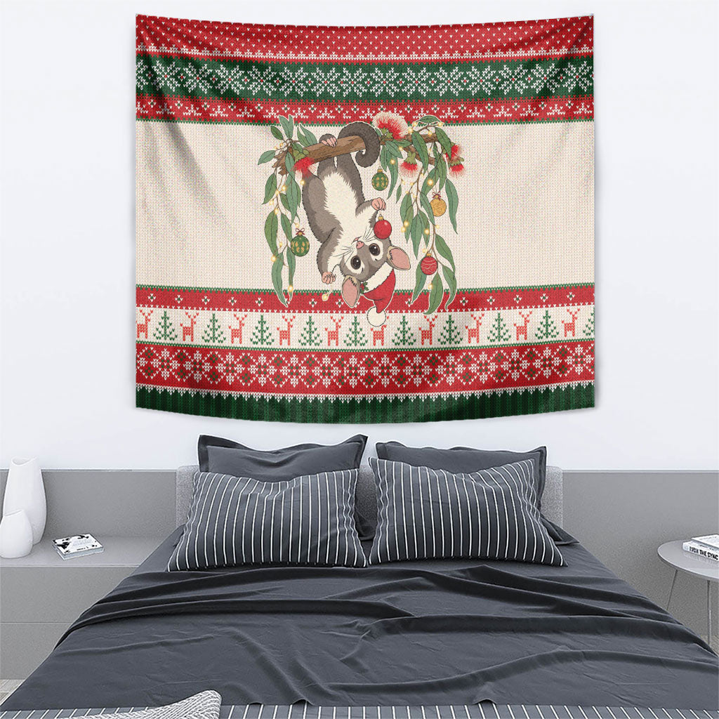 Aussie Sugar Glider Christmas Tapestry Festive Knitted Pattern Inspired