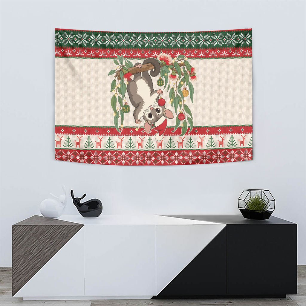 Aussie Sugar Glider Christmas Tapestry Festive Knitted Pattern Inspired