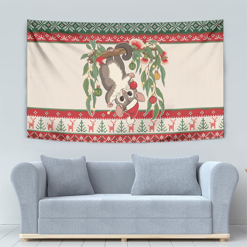 Aussie Sugar Glider Christmas Tapestry Festive Knitted Pattern Inspired