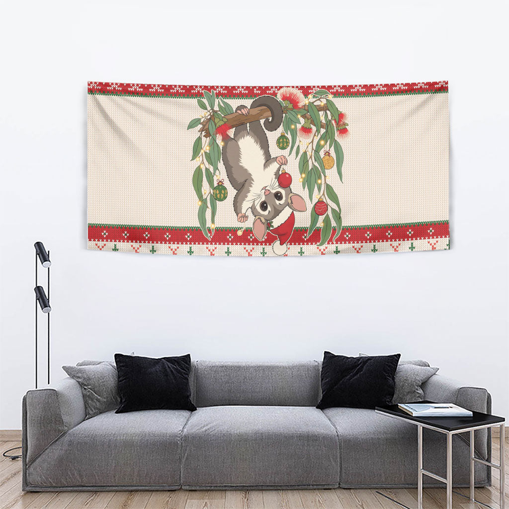 Aussie Sugar Glider Christmas Tapestry Festive Knitted Pattern Inspired