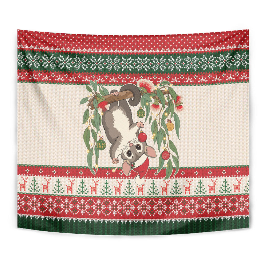Aussie Sugar Glider Christmas Tapestry Festive Knitted Pattern Inspired