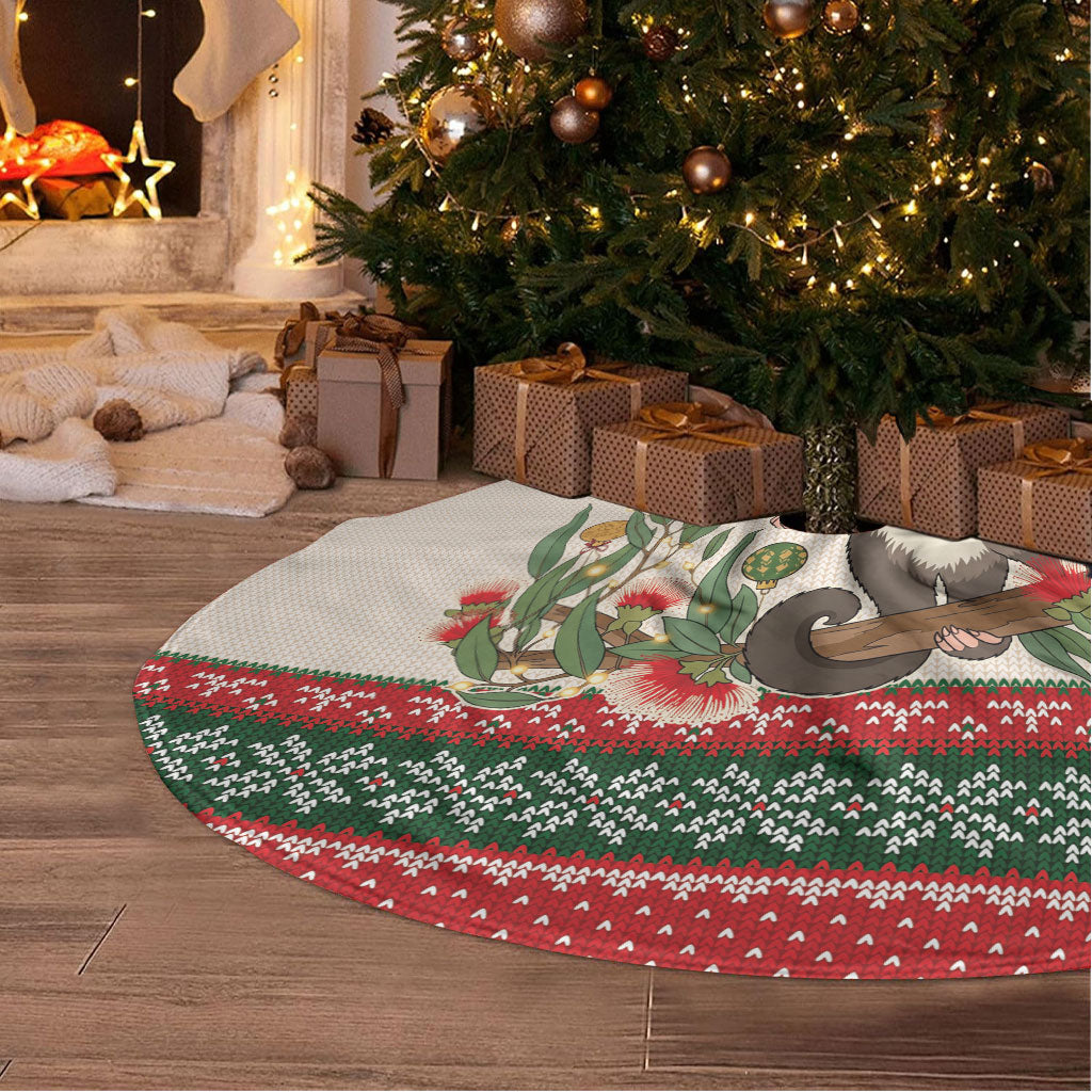 Aussie Sugar Glider Christmas Tree Skirt Festive Knitted Pattern Inspired