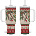 Aussie Sugar Glider Christmas Tumbler With Handle Festive Knitted Pattern Inspired
