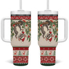 Aussie Sugar Glider Christmas Tumbler With Handle Festive Knitted Pattern Inspired