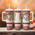 Aussie Sugar Glider Christmas Tumbler With Handle Festive Knitted Pattern Inspired