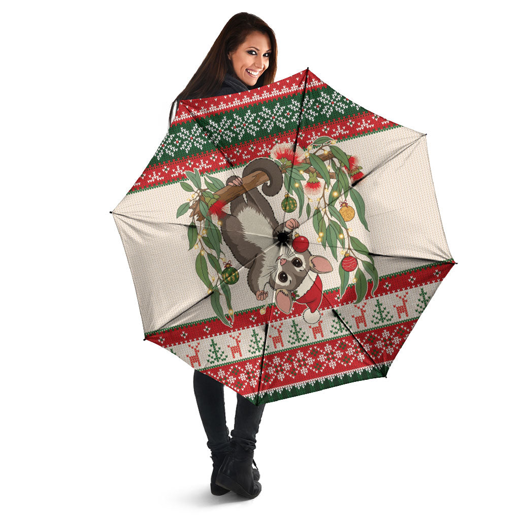 Aussie Sugar Glider Christmas Umbrella Festive Knitted Pattern Inspired