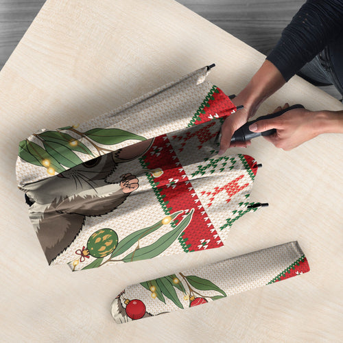 Aussie Sugar Glider Christmas Umbrella Festive Knitted Pattern Inspired