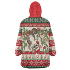 Aussie Sugar Glider Christmas Wearable Blanket Hoodie Festive Knitted Pattern Inspired