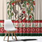 Aussie Sugar Glider Christmas Window Curtain Festive Knitted Pattern Inspired