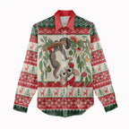 Aussie Sugar Glider Christmas Women Casual Shirt Festive Knitted Pattern Inspired