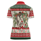 Aussie Sugar Glider Christmas Women Polo Shirt Festive Knitted Pattern Inspired