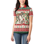 Aussie Sugar Glider Christmas Women Polo Shirt Festive Knitted Pattern Inspired