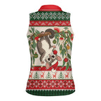 Aussie Sugar Glider Christmas Women Sleeveless Polo Shirt Festive Knitted Pattern Inspired