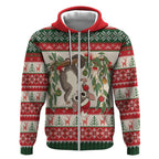Aussie Sugar Glider Christmas Zip Hoodie Festive Knitted Pattern Inspired