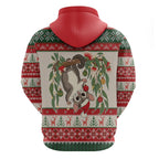 Aussie Sugar Glider Christmas Zip Hoodie Festive Knitted Pattern Inspired