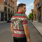 Aussie Sugar Glider Christmas Zipper Polo Shirt Festive Knitted Pattern Inspired