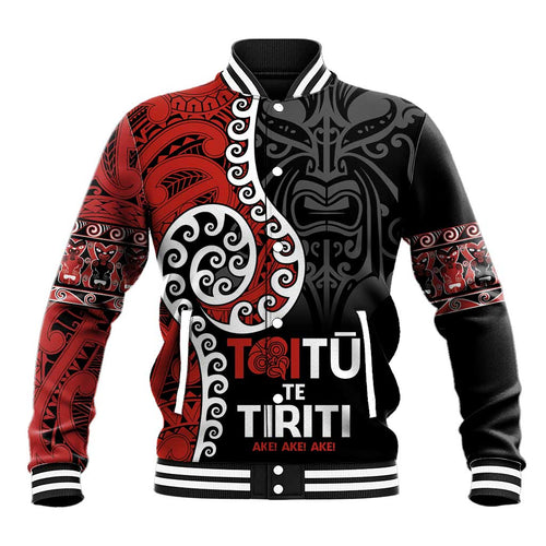 Honour The Treaty New Zealand Baseball Jacket Toitu Te Tiriti Ake!Ake!Ake!