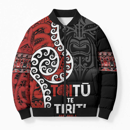 Honour The Treaty New Zealand Bomber Puffer Jacket Toitu Te Tiriti Ake Ake Ake - Aussie Hoodie