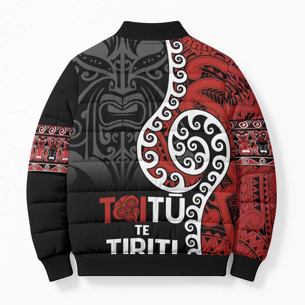 Honour The Treaty New Zealand Bomber Puffer Jacket Toitu Te Tiriti Ake Ake Ake - Aussie Hoodie
