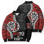 Honour The Treaty New Zealand Bomber Puffer Jacket Toitu Te Tiriti Ake Ake Ake - Aussie Hoodie