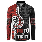 Honour The Treaty New Zealand Button Sweatshirt Toitu Te Tiriti Ake!Ake!Ake!
