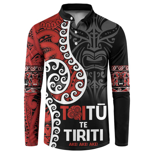 Honour The Treaty New Zealand Button Sweatshirt Toitu Te Tiriti Ake!Ake!Ake!