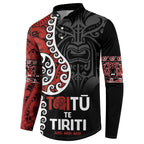 Honour The Treaty New Zealand Button Sweatshirt Toitu Te Tiriti Ake!Ake!Ake!