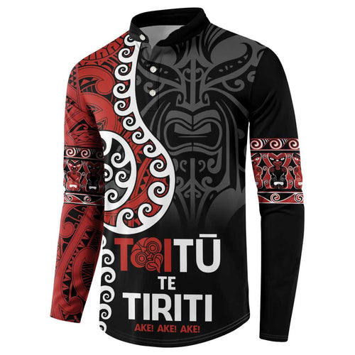 Honour The Treaty New Zealand Button Sweatshirt Toitu Te Tiriti Ake!Ake!Ake!