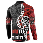 Honour The Treaty New Zealand Button Sweatshirt Toitu Te Tiriti Ake!Ake!Ake!