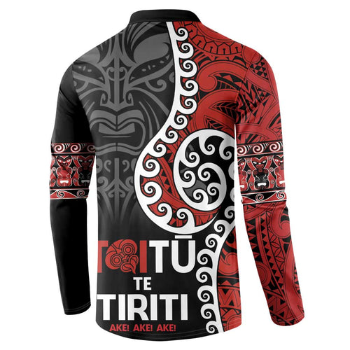 Honour The Treaty New Zealand Button Sweatshirt Toitu Te Tiriti Ake!Ake!Ake!