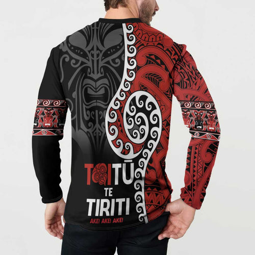 Honour The Treaty New Zealand Button Sweatshirt Toitu Te Tiriti Ake!Ake!Ake!