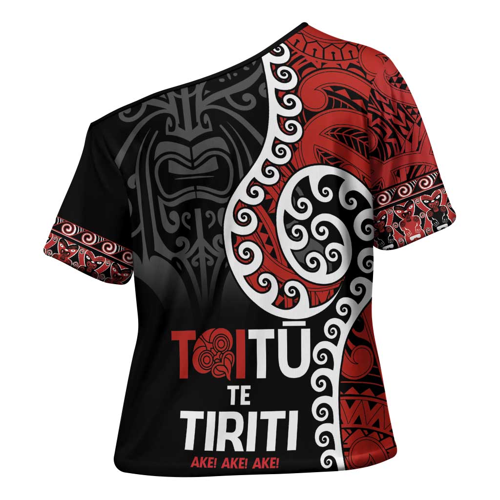 Honour The Treaty New Zealand Cross Shoulder Shirt Toitu Te Tiriti Ake Ake Ake - Aussie Hoodie
