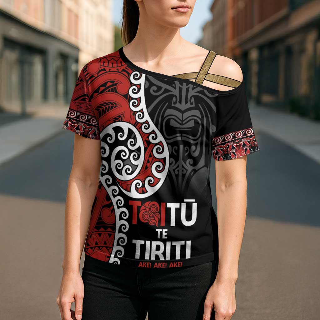 Honour The Treaty New Zealand Cross Shoulder Shirt Toitu Te Tiriti Ake Ake Ake - Aussie Hoodie