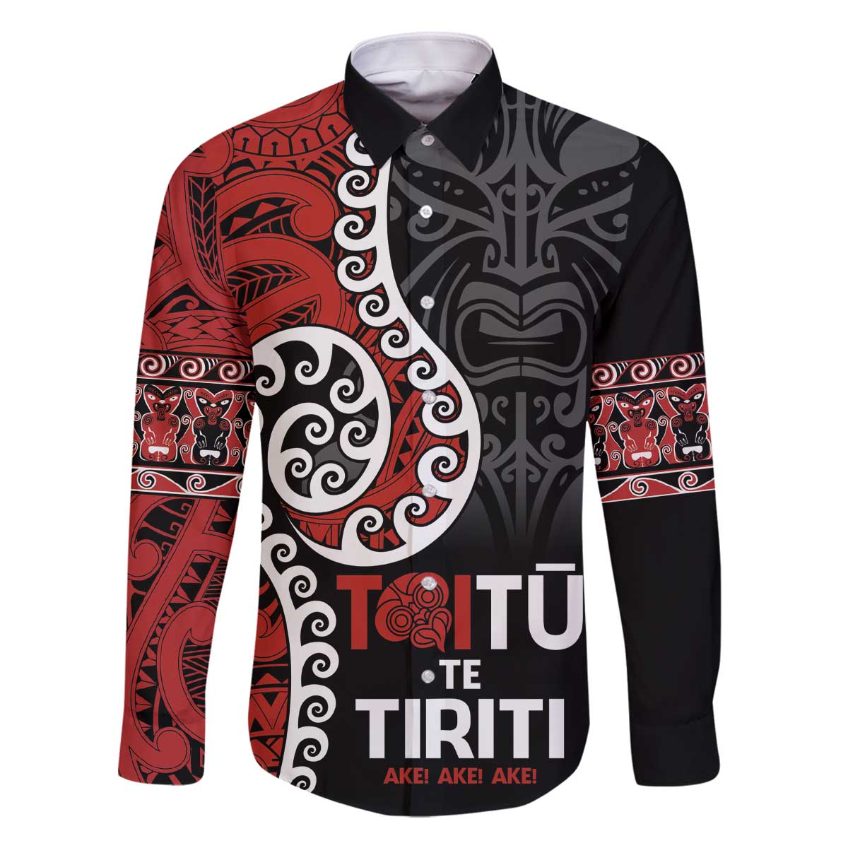 Honour The Treaty New Zealand Family Matching Off The Shoulder Long Sleeve Dress and Hawaiian Shirt Toitu Te Tiriti Ake!Ake!Ake!