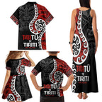 Honour The Treaty New Zealand Family Matching Tank Maxi Dress and Hawaiian Shirt Toitu Te Tiriti Ake!Ake!Ake!