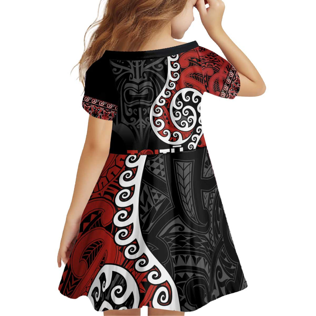 Honour The Treaty New Zealand Kid Short Sleeve Dress Toitu Te Tiriti Ake!Ake!Ake!